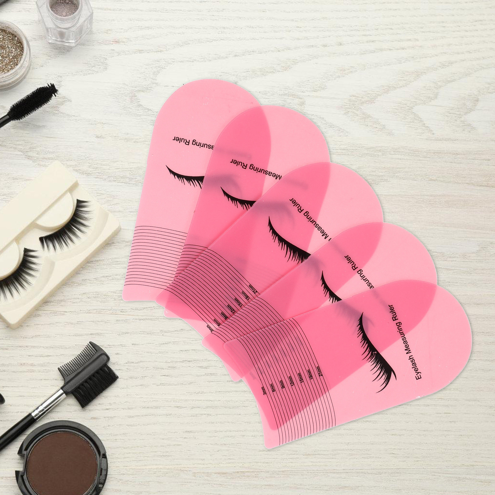 Eyelash Extension Length Guide - 5Pcs Eyelash Measuring Ruler Professional Lash