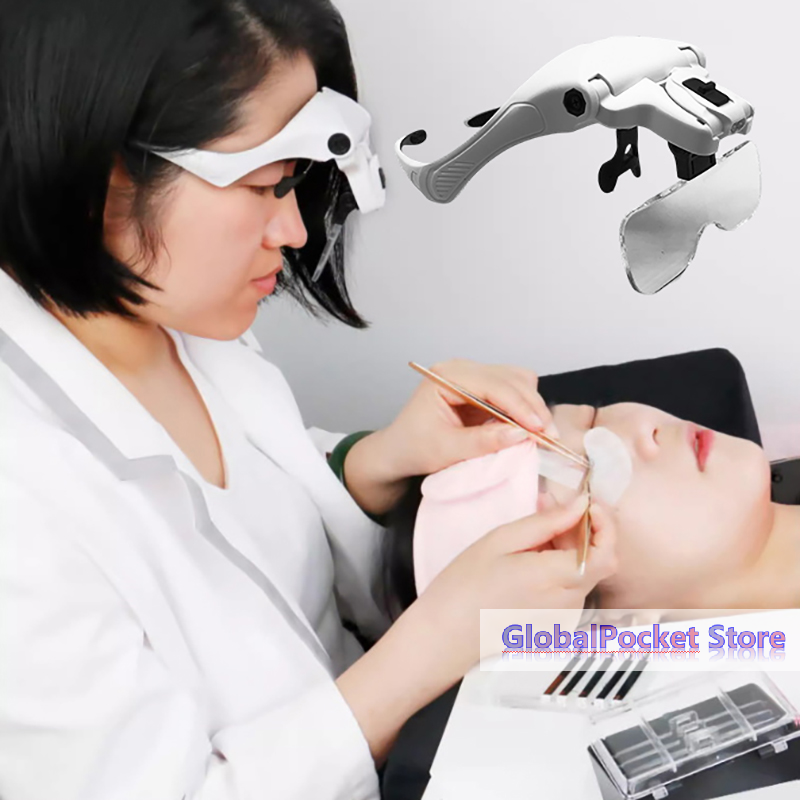 Eyelash Extension With Glasses - [TG823]5 Lens Adjustable Magnifier Eyelash Extension