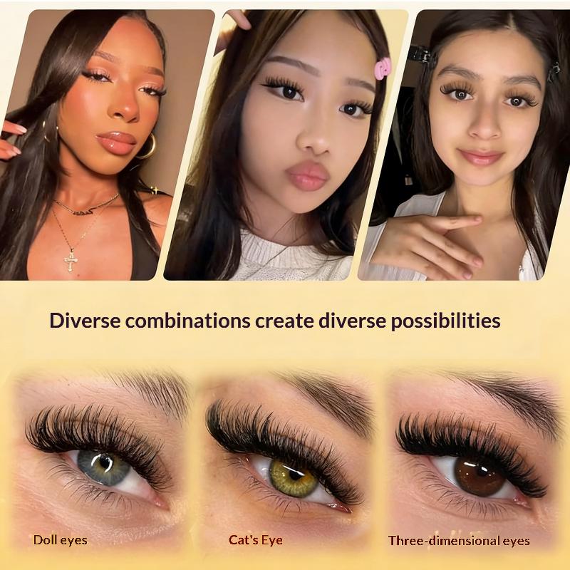 Eyelash Extension Examples - New DIY Lashes Extension Kit Glue-free