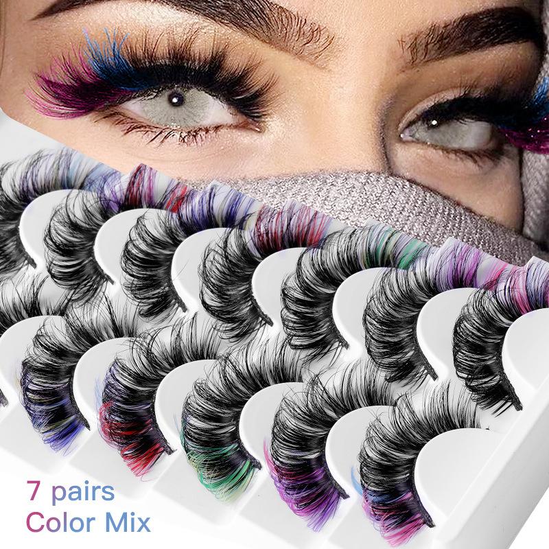 7 Pairs Colorful False Eyelash - مراجعة Eyelash Extension Volume Lashes وسعره