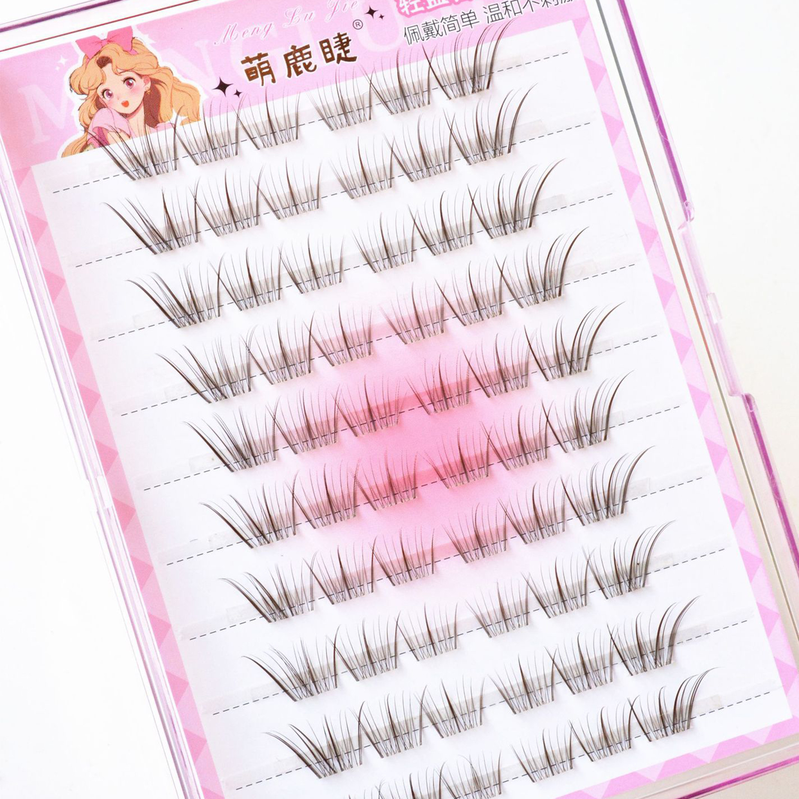 Natural Brown False Eyelashes  - مراجعة Eyelash Extension Examples وسعره