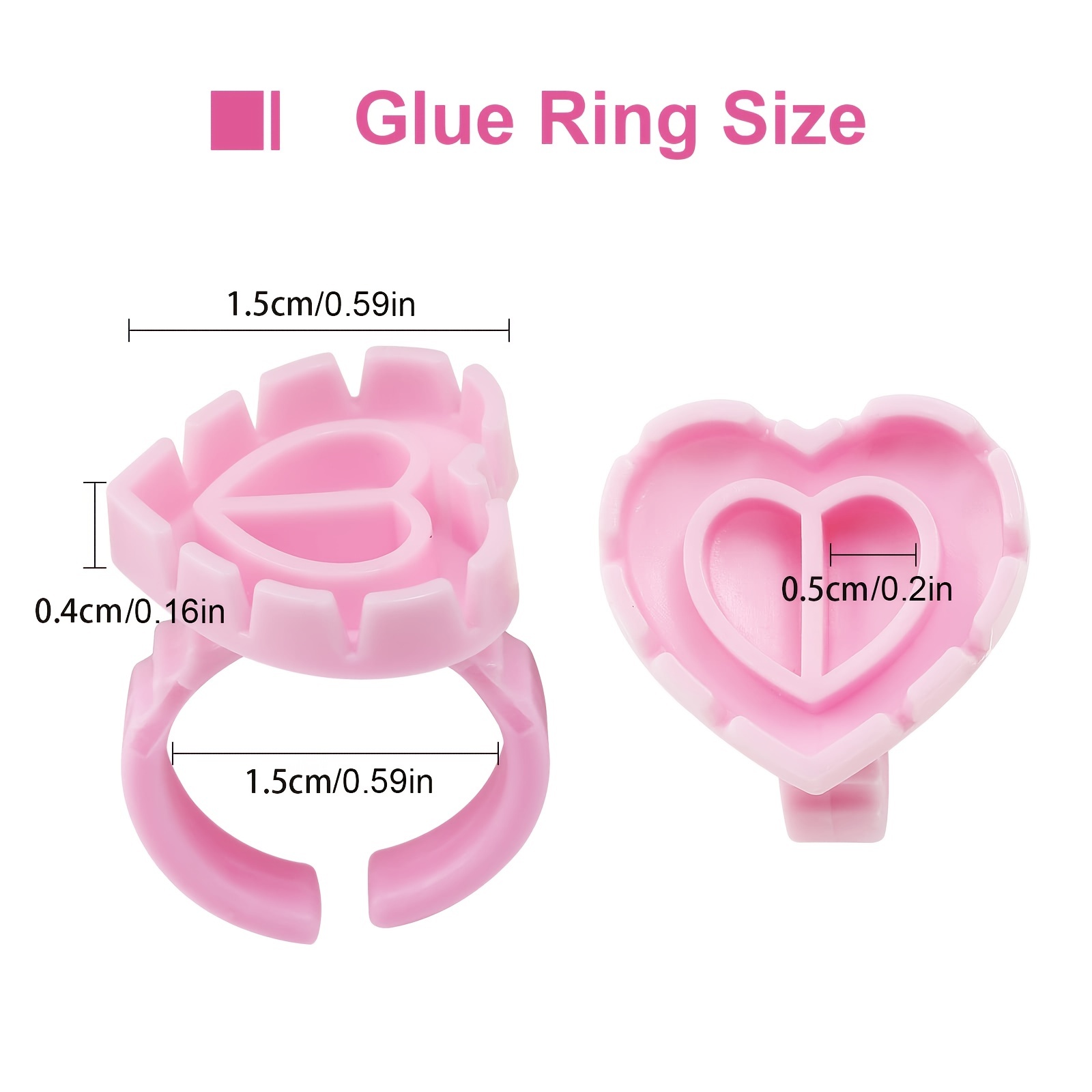 100PCSHeart Eyelash Glue Rings - مراجعة Eyelash Extension Examples وسعره