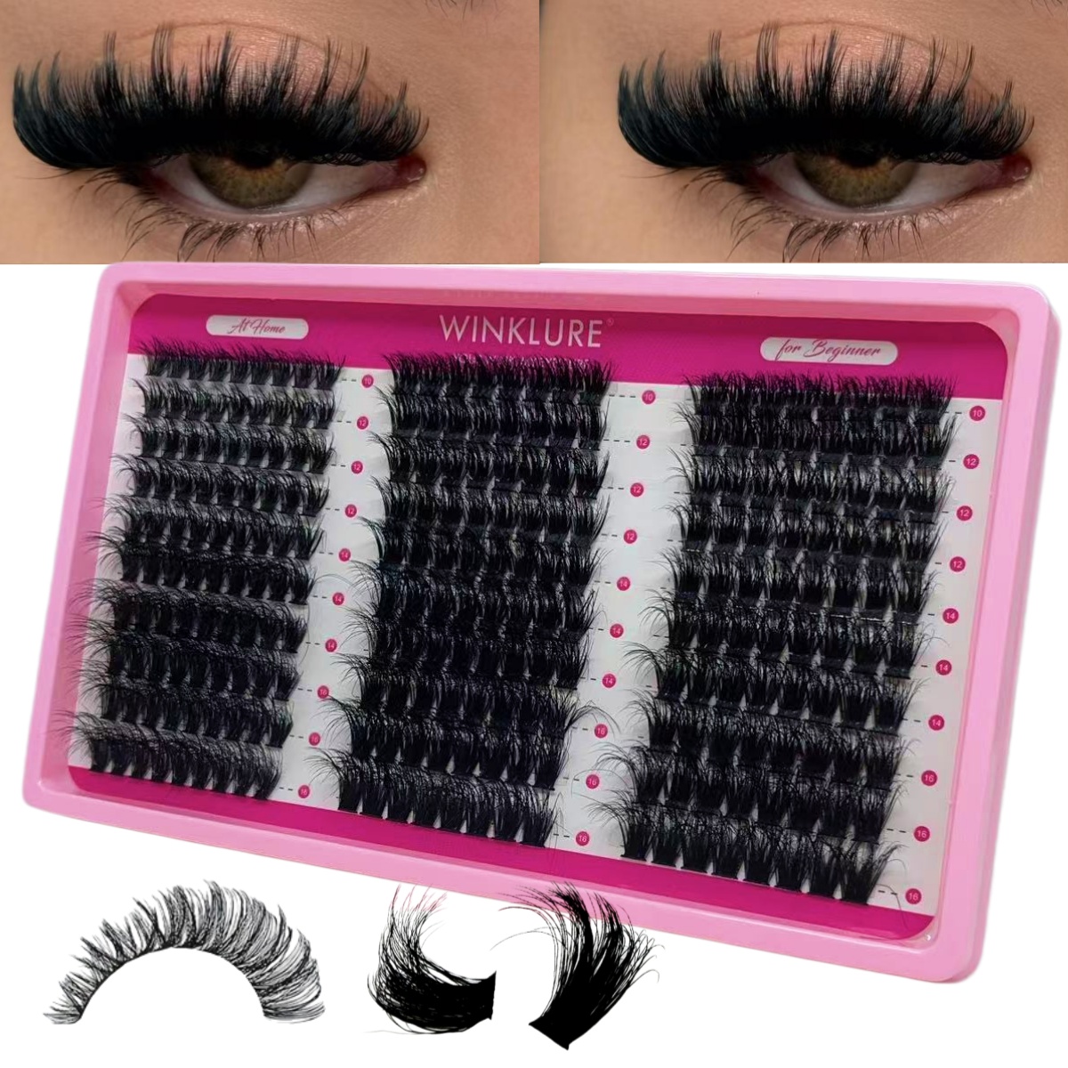 WINKLURE Fluffy Lash Clusters  - مراجعة Eyelash Extension Volume Lashes وسعره
