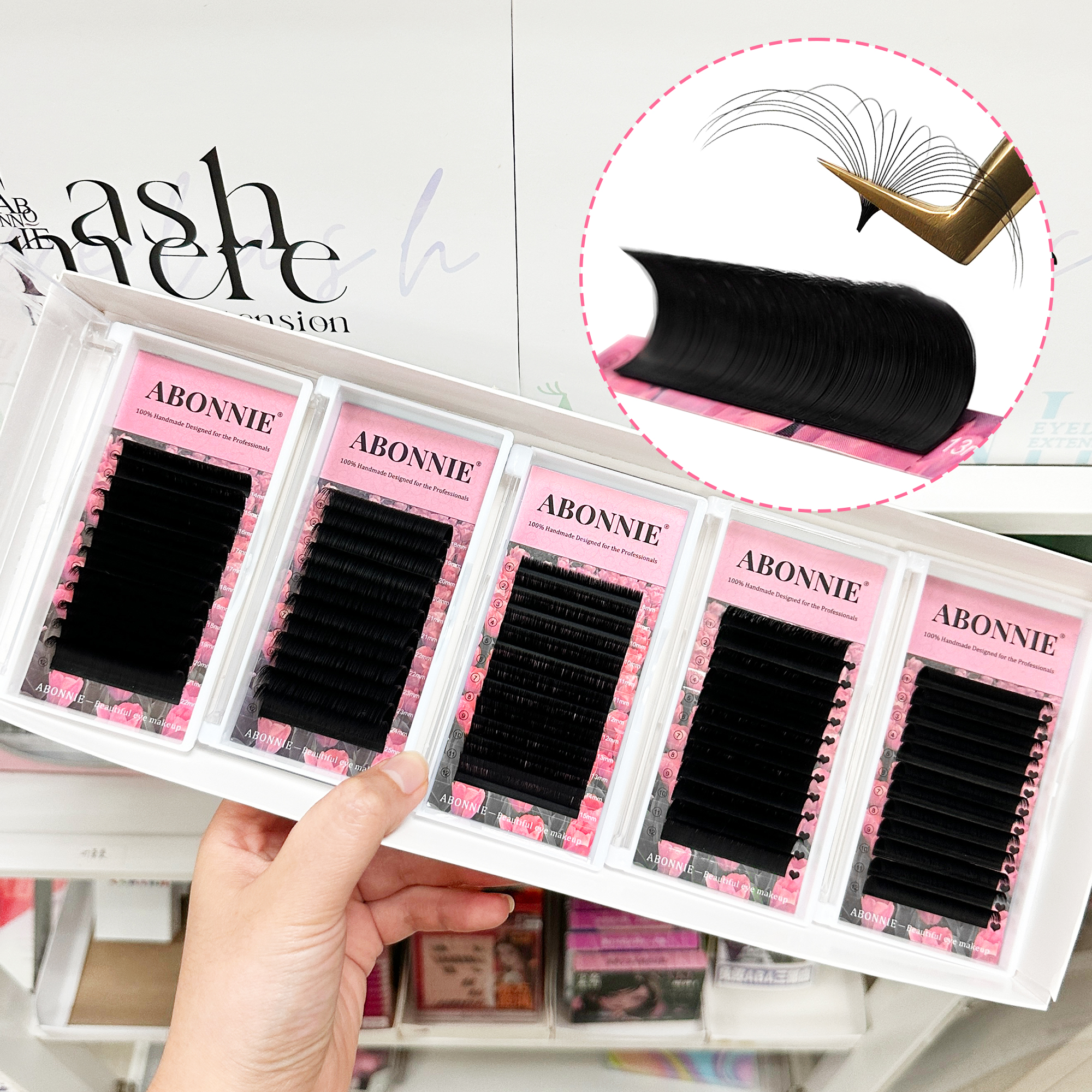 ABONNIE Matte Black Easy Fan L - مراجعة Eyelash Extension Mega Volume وسعره