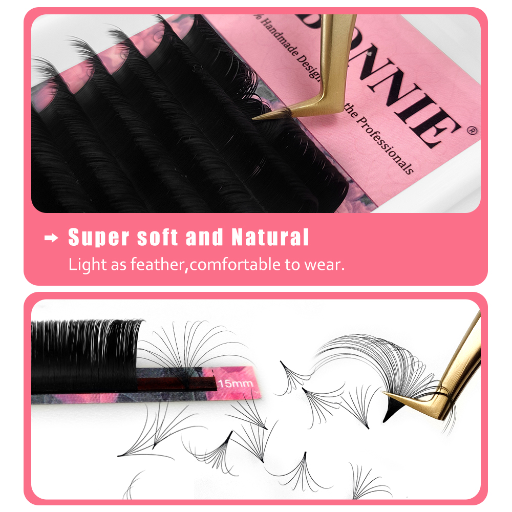 ABONNIE Matte Black Easy Fan L - مراجعة Eyelash Extension Mega Volume وسعره