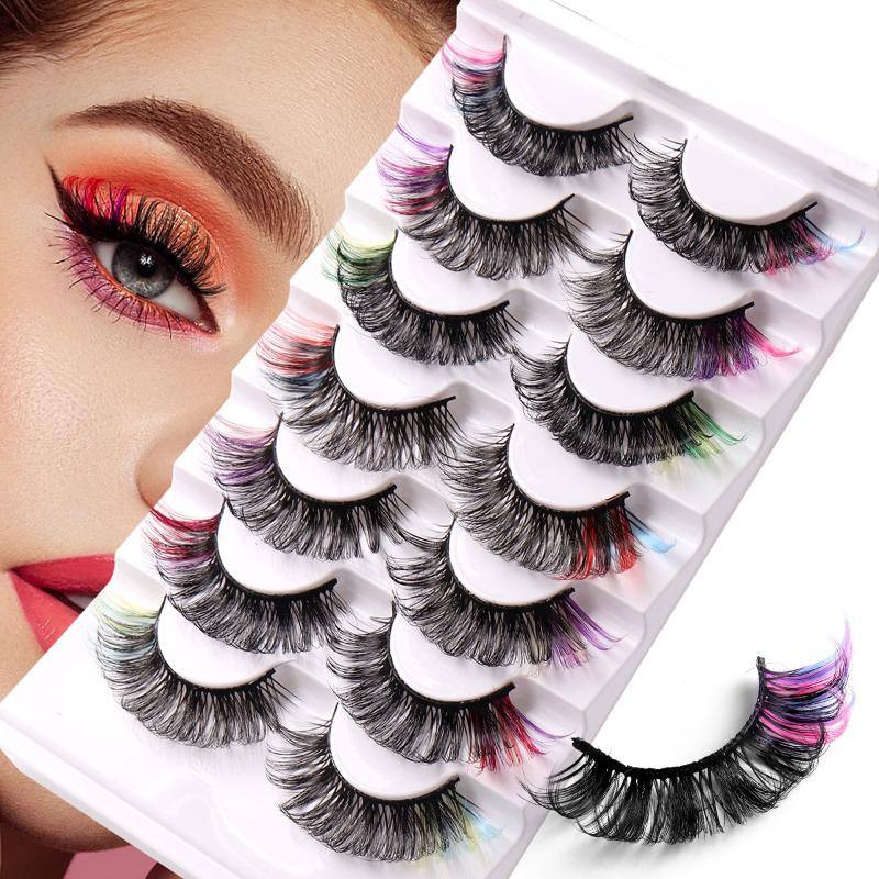 7 Pairs Colorful False Eyelash - مراجعة Eyelash Extension Volume Lashes وسعره